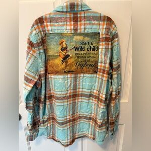 Angry Minnow Flannel Co plaid shirt Gypsy button down Lake Tahoe xl x-large